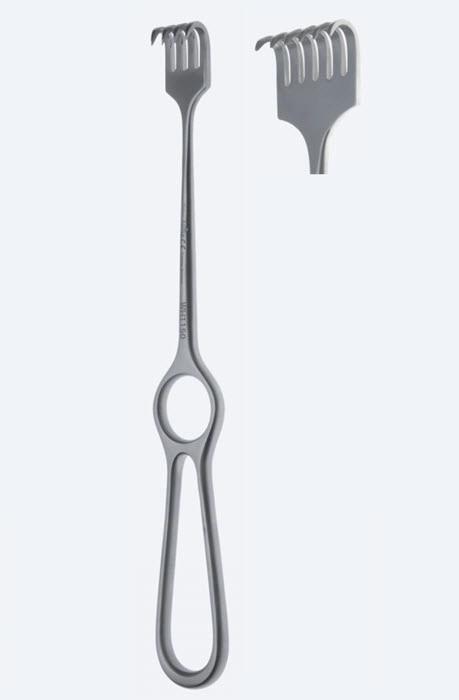 Ретрактори (ранорозширювачі), Volkmann фіг. 13, напівгострокінцеві, розмір леза 9 x 29 мм, довжина 220 мм. Бренд - Asanus Medizintechnik Gmb, Німеччина